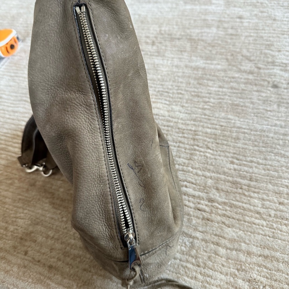 Rebecca Minkoff Bucket Studded Suede Silver Leather Shoulder Bag - Picture 7 of 14